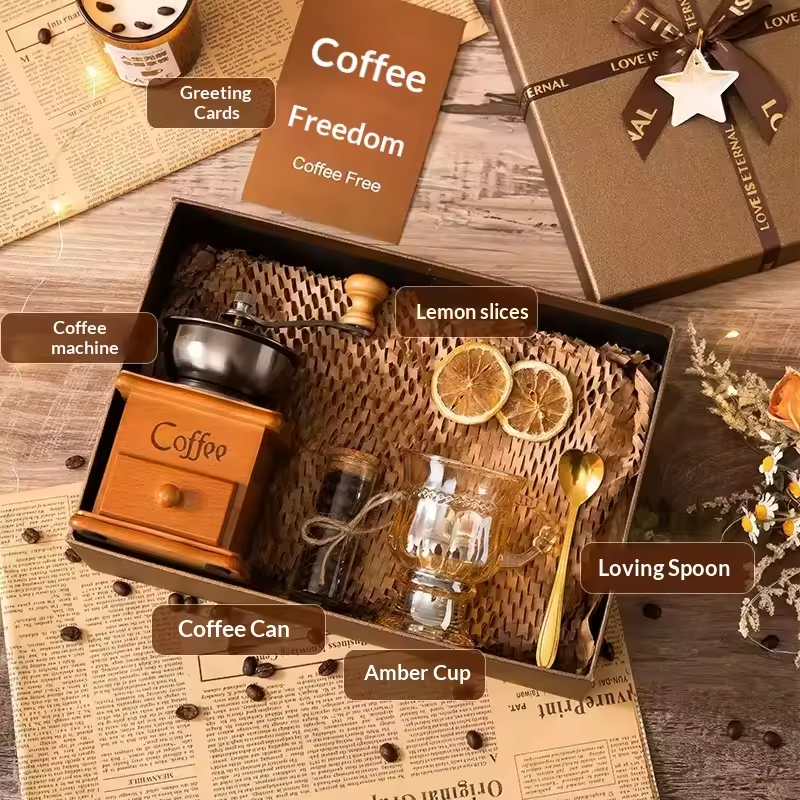 Set cafetera + caja regalo marrón + modelo a