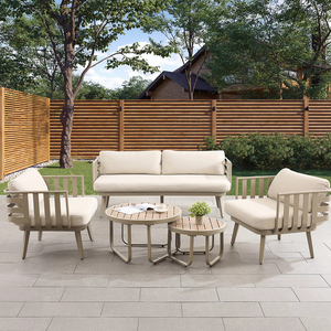 AJUNION Mobilier d'extérieur moderne <span class=keywords><strong>de</strong></span> luxe Ensemble <span class=keywords><strong>de</strong></span> <span class=keywords><strong>salon</strong></span> Mobilier <span class=keywords><strong>de</strong></span> <span class=keywords><strong>jardin</strong></span> <span class=keywords><strong>5</strong></span> <span class=keywords><strong>places</strong></span> en <span class=keywords><strong>aluminium</strong></span> Ensemble <span class=keywords><strong>de</strong></span> canapés <span class=keywords><strong>de</strong></span> <span class=keywords><strong>jardin</strong></span> avec tables basses - Product Image 1