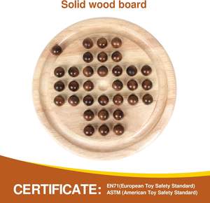 Juego de <span class=keywords><strong>Solitario</strong></span> de Madera, Tablero de <span class=keywords><strong>Solitario</strong></span> Clásico, Diseño de Madera Premium, Rompecabezas de Estrategia para un Jugador - Product Image 4