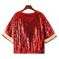 T-shirt de créateur en gros T-shirt en jersey à paillettes des Chiefs de Kansas City