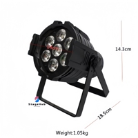 Mini projecteur LED Slim Par 7x18W RGBWAUV 6-en-1 DMX512 à effet Wash pour scène, maison, DJ, discothèque, KTV, mariage, fête
