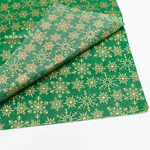 Custom Wholesale Green Flower Decorative Art Gift Wrap Clover Grid St. Patrick Day Gold Logo Wrapping Tissue Paper