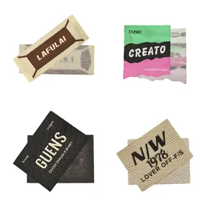 Uniquely Designed Design Bags Tags Factory Custom Logo Trend Business Luxury Woven Labels For Clothing