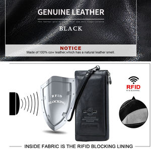 <span class=keywords><strong>Portafoglio</strong></span> Lungo da Uomo in Vera <span class=keywords><strong>Pelle</strong></span> Casual Sottile RFID di Contact's con Tasca Porta Telefono e Braccialetto Unico ad Alta Capacità - Product Image 4