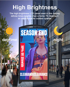 43 inch xách tay LCD kỹ thuật số biển độ sáng cao có thể sạc lại quảng cáo ngoài trời hiển thị bánh Áp phích đứng - Product Image 6