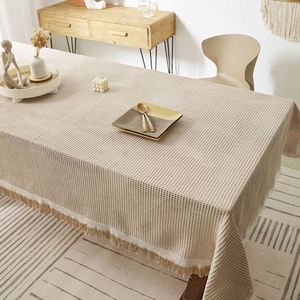 Mantel de lino y algodón con diseño de gofre japonés, cubierta antipolvo de color liso para mesita de noche, tapete para café, mantel para puesto. - Product Image 2