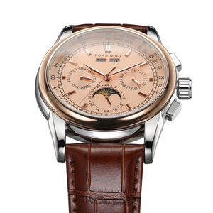 Forsining Nuovi Orologi Meccanici da Uomo con <span class=keywords><strong>Cinturino</strong></span> in Vera <span class=keywords><strong>Pelle</strong></span>, <span class=keywords><strong>Orologio</strong></span> da Polso <span class=keywords><strong>Automatico</strong></span> alla Moda - Product Image 6