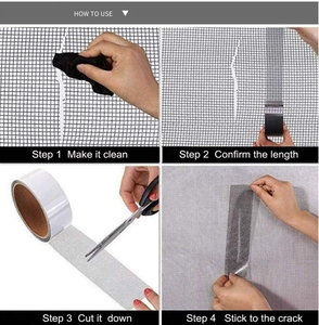 Cinta de reparación de pantalla de malla de fibra de vidrio para uso hotelero de diseño moderno para ventana y puerta <span class=keywords><strong>mosquitera</strong></span> parchear agujeros rotos - Product Image 6