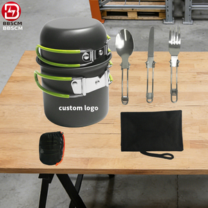Ensemble de cuisine portable pour le camping en plein air, comprenant une cuisinière à gaz et des ustensiles pour le camping et les pique-niques - Product Image 1