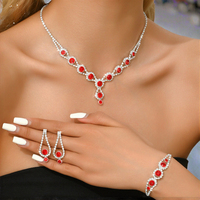 Élégant bleu zingué cuivre griffe chaîne collier de mariée boucles d'oreilles ensemble à la mode en gros femmes cadeau de mariage
