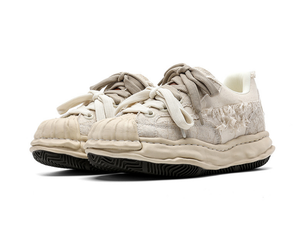 Sepatu Couple Retro WITHCOCO New Ugly Cute Shell Toe Dissolving Lace-up,  Penambah Tinggi Tak Terlihat 7CM, Sneakers Kasual Patchwork