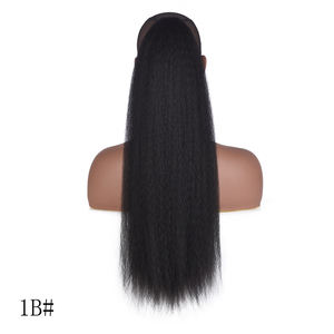 Extension de Cheveux Queue de Cheval à Cordon de Serrage 22 Pouces Synthétique à Clip Afro Kinky Straight avec Bande Élastique et Peigne - Product Image 2