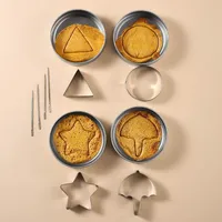 12 stuks suikerkoekjesvormpjes van roestvrij staal, Koreaanse koekjesvormpjes, spelletjes voor inktvis-tv-fans en kinderfeestjes