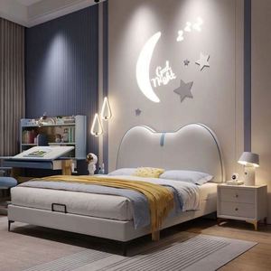 Modern Wood Daybed Comfortable Soft Cotton Padded Headboard Full Size <b>Space</b> <b>Saving</b> Design for Boys Girls Toddlers Teens Small - Product Image 1