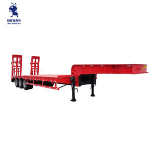 Semirremolque de cuello de cisne desmontable de 3 ejes, camión de hormigas de <span class=keywords><strong>cama</strong></span> baja Lowboy <span class=keywords><strong>con</strong></span> construcción de acero - Product Image 4
