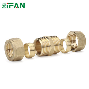 IFAN mẫu miễn phí <span class=keywords><strong>1</strong></span>/<span class=keywords><strong>2</strong></span> "-<span class=keywords><strong>2</strong></span>" BSP chủ đề Brass ferrule nén phụ kiện tất cả các loại đồng phụ kiện đường ống - Product Image 3