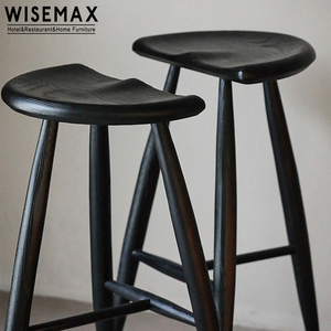 WISEMAX Nội Thất Bán Chạy Đồ Nội Thất Quán Bar Ghế Quán Bar Nửa Hình Tròn Phong Cách Tối Giản Ghế Quán Bar Bằng Gỗ Nguyên Khối Cho Quầy Bar Gia Đình - Product Image 1