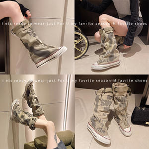 <span class=keywords><strong>Stivali</strong></span> Donna Nuovi Retrò Vintage con <span class=keywords><strong>Tacco</strong></span> Grosso a Pois, Fodera in Tessuto, Chiusura a Strappo, Sexy e di Tendenza, Estivi, con Suola in Gomma e Punta Chiusa - Product Image 2