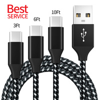 Cable USB C con revestimiento de nailon, cable de datos USB A a USB C, cable de carga al por mayor