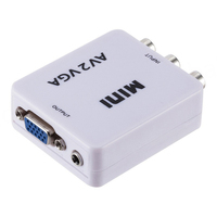 BAJEAL - Convertidor AV a VGA Blanco, 1080P 60Hz, AV2VGA, CVBS AV/RCA a VGA, con 1 Año de Garantía y Caja de Regalo para Monitor de TV