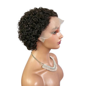 Perruque avec cheveux naturels 13x4, perruque à dentelle frontale ondulée profonde pour femmes, perruque <span class=keywords><strong>courte</strong></span> bob sans colle, ligne de cheveux naturelle, densité 180% - Product Image 6