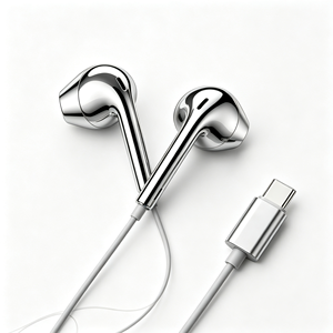 Chrome Wired Earphones Full Gold Chrome <b>Earbuds</b> Headphones Type C Earphones Wired USB C <b>Earbuds</b> Silver Headphones Wired - Product Image 5