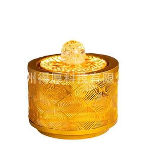 Aromatherapy <b>Diffuser</b> Metal Golden Floral Design <b>Electric</b> Essential <b>Oil</b> Burner <b>For</b> Home Office Decoration Gift - Product Image 4