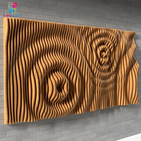 Panneau en Bois Sculpté CNC Moderne, Art Mural Paramétrique, Grande Décoration Murale Suspendue en Bois, Art Mural Japonais Gravé, Décoration en Bois pour la Maison
