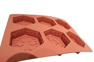 Molde hexagonal 3D de 6 cavidades para la fabricación de jabón, para decoración de fiestas y bodas, con logo personalizado en relieve, de silicona
