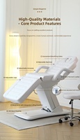 Chaise électrique compacte pour extensions de cils, peu encombrante, idéale pour les petits espaces de soins esthétiques et salons de beauté.