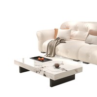 Table basse rectangulaire de style italien minimaliste moderne de luxe en marbre pour petits appartements, nouvelle forme spéciale