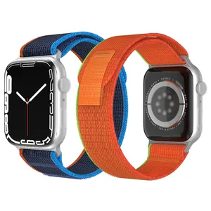 Correas de reloj de nailon Trail Loop de lujo con logotipo personalizado para Apple Watch Ultra 49mm correa de reloj de repuesto deportiva Appl correa de reloj