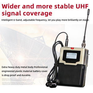 Système de monitoring intra-auriculaire sans fil UHF professionnel J2 de haute qualité à 2 canaux pour la scène, le studio d'enregistrement, les musiciens - Product Image 3