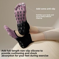 Chaussettes de yoga d'hiver à cinq doigts pour femmes, en coton (86,2 %) et fibre de polyester (12,2 %), pour Pilates, sport et fitness, motif Tie-Dye, Nouveauté 2026