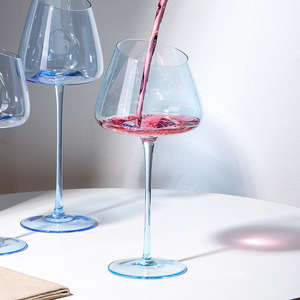 Vente en gros Verres en cristal de luxe Verres à <span class=keywords><strong>vin</strong></span> bleu <span class=keywords><strong>Verre</strong></span> à champagne pour restaurant bar mariage - Product Image 5