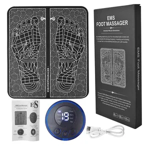 Home Portable Folding Foot Vibrator Massage Mat Pad High Frequency Electric EMS Foot Massager