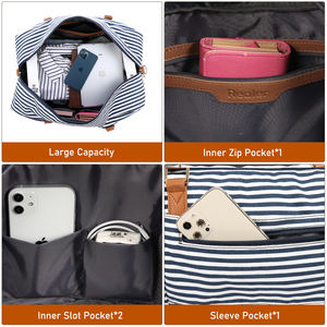 Realer-Bolsa de aseo para mujer, bolso de viaje de lona con compartimiento para zapatos, aprobado por <span class=keywords><strong>vuelo</strong></span> - Product Image 6