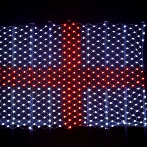 Stokta Net ışık çelenk PVC Led deri dize ışık amerikan bağımsızlık günü bayrağı ışıkları açık tatil Xmas