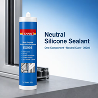 Scellant silicone neutre SANVO EX998, excellente adhérence, résistant aux intempéries, pour façades et vitrages, étiquette privée OEM, 300 ml