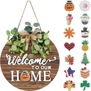 Cross-border wooden welcome sign, wall hanging, wooden ornament, home decoration. - Product Image 1