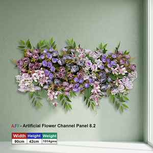Artificial Floral Wall Panel with Lavender Roses Handmade Plastic for Home & Wedding <b>Decor</b> - Product Image 2