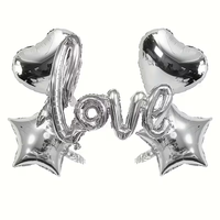 Ballons en feuille d'aluminium en forme de cœur rose de 40 pouces, 5 pièces/ensemble, décorations pour fêtes du Nouvel An
