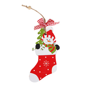 Ornements de Noël en bois, décorations suspendues pour l'arbre et la maison, décorations festives avec motifs renne, ours, bonhomme de neige et Père Noël - Product Image 5