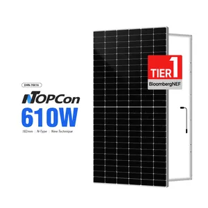 Precio bajo Portátil TOPCon N Tipo 16BB 605W 610W 615W 620W Paneles Solares Industrial