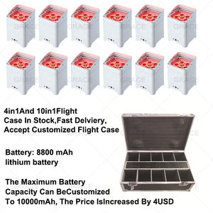 Foco de Escenario Grace 6*18W RGBWAUV para DJ y Bodas, Equipo de Iluminación de Escenario con Batería, Uplight LED Inalámbrico con WIFI y DMX - Product Image 3