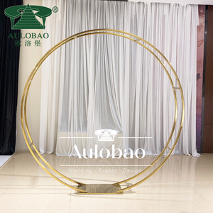 Gold Stainless Steel Metal Round Events <b>Backdrop</b> <b>Stand</b> for <b>Wedding</b> - Product Image 2
