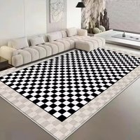 Tapis de décoration intérieure moderne en polyester à motif à carreaux, lavable, imperméable et antidérapant, pour une utilisation en voiture