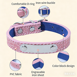 Collier pour chien neuf d'usine, accessoires pour animaux de compagnie, collier pour chat en PVC avec lettrage et couleurs assorties - Product Image 3