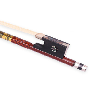 2025 accessoires de violon de musique Jingying, archet de violon professionnel octogonal de grenouille d'ébène de coquille de couleur de <span class=keywords><strong>soie</strong></span> dorée en gros - Product Image 1