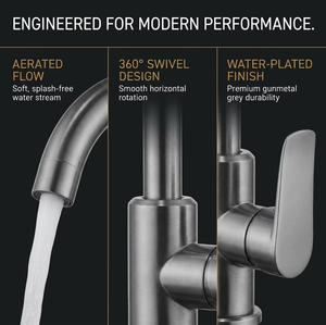 <span class=keywords><strong>Robinet</strong></span> de cuisine en acier inoxydable SUS304 couleur bronze, mitigeur d'évier pivotant à 360° avec jet aéré SL-607-1 - Product Image 2